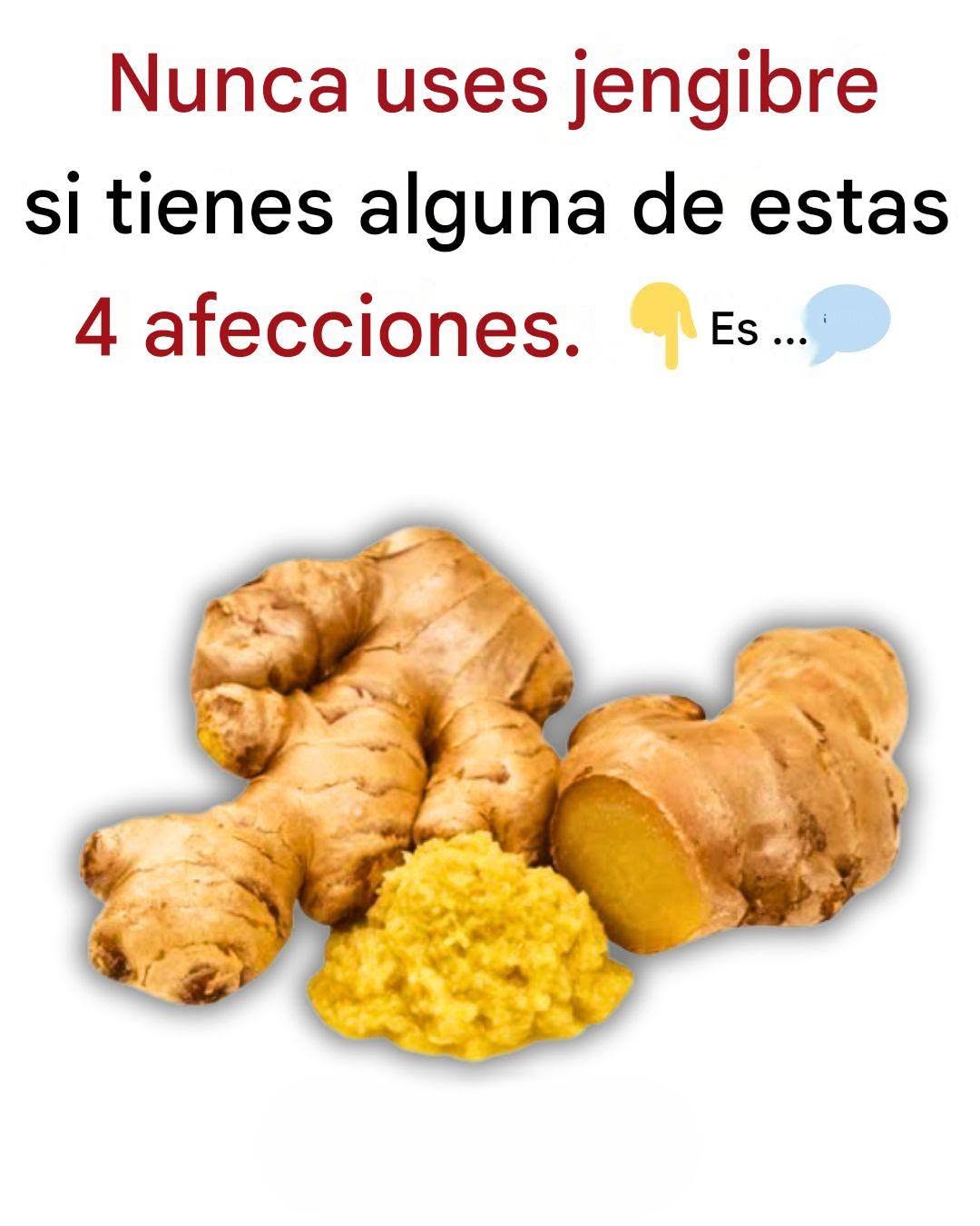 Nunca consuma jengibre si padece alguna de estas afecciones, ya que puede causar graves problemas de salud.
