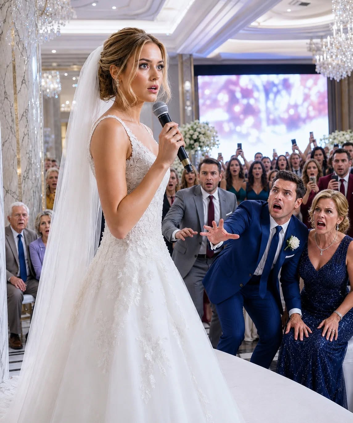Quince minutos antes de mi boda, encontré a mis padres sentados detrás de una columna en dos sillas de plástico baratas, mientras que la adinerada familia de mi prometido ocupaba la primera fila como si fueran de la realeza. Mi madre susurró: «No arruines tu día, cariño». Pero algo dentro de mí se heló.