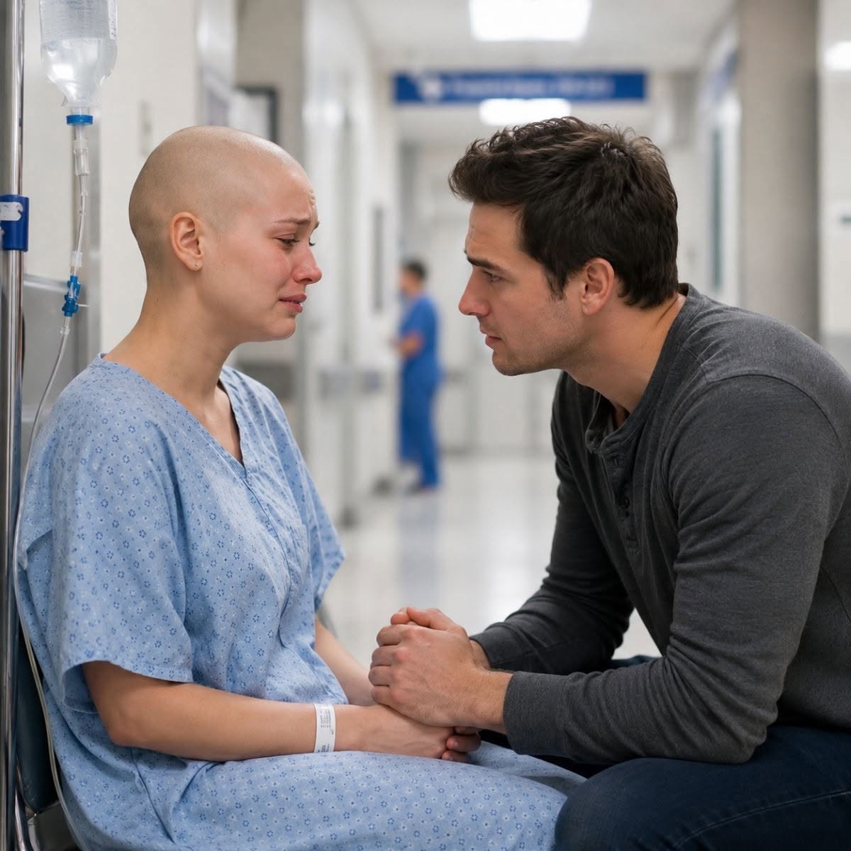 Fui al hospital a visitar a un amigo y terminé encontrando a mi exesposa en el área de hematología, sola, pálida y sin nadie que la acompañara.
