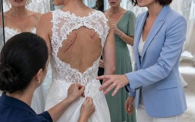 En la tienda de novias, vi marcas frescas y oscuras en la espalda de mi hermana. Ella susurró: “Si cancelo, su padre nos arruinará”. Le besé la mejilla y le dije: “Entonces no cancelaremos”. Pero por la mañana, el novio no tenía idea de quién estaba esperando en el pasillo.