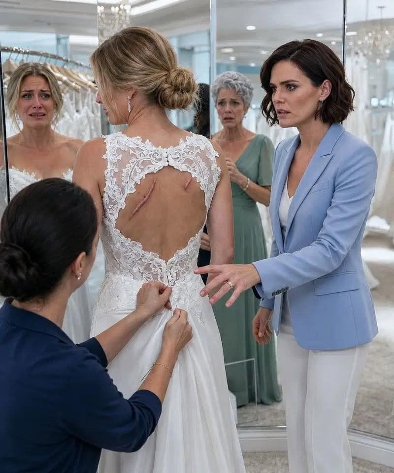 En la tienda de novias, vi marcas frescas y oscuras en la espalda de mi hermana. Ella susurró: “Si cancelo, su padre nos arruinará”. Le besé la mejilla y le dije: “Entonces no cancelaremos”. Pero por la mañana, el novio no tenía idea de quién estaba esperando en el pasillo.