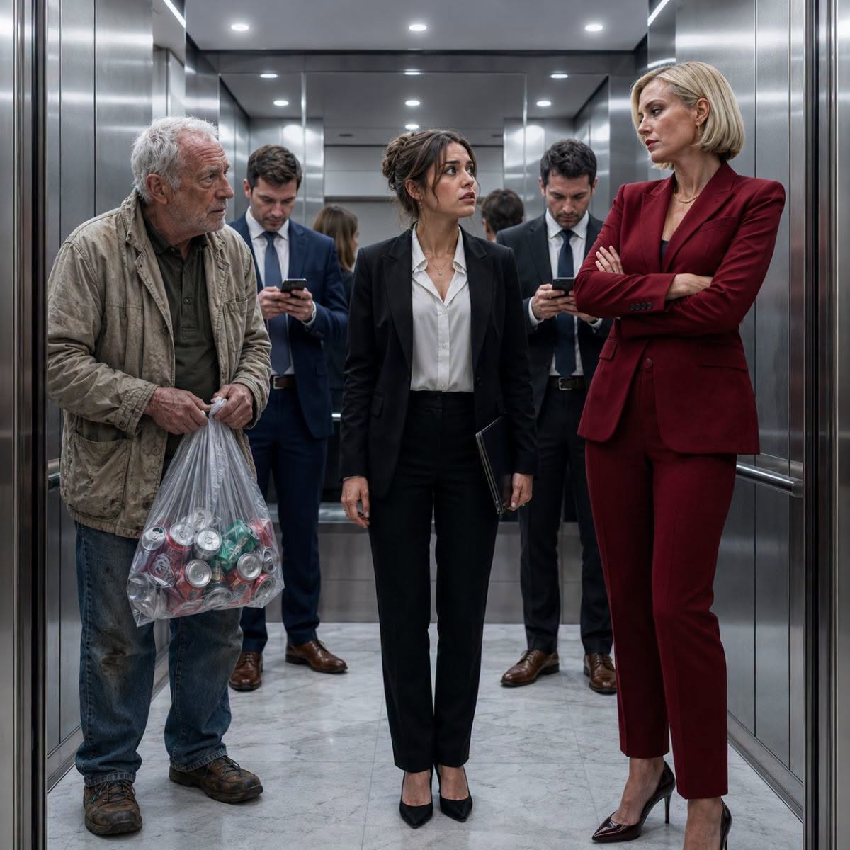 Defendí a un viejito de la calle en un elevador… y no sabía que él era el dueño de la empresa que podía salvar a mi abuela.