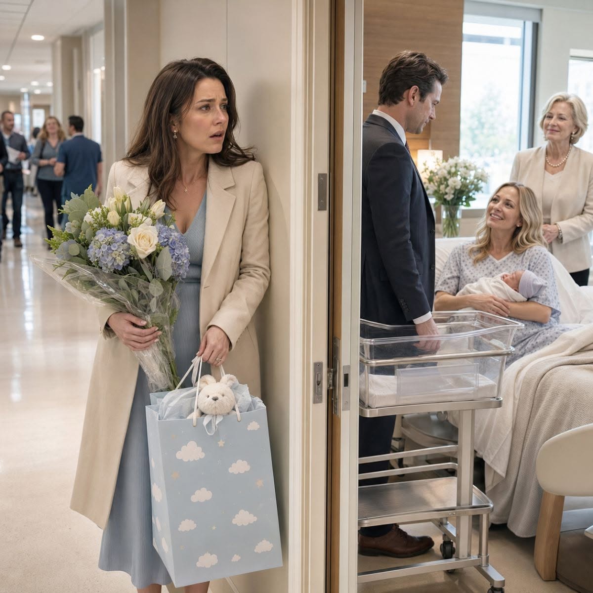Entré al hospital para conocer a mi sobrino recién nacido, pero al llegar a la puerta de la habitación me quedé helada: mi esposo, mi hermana y mi propia madre estaban construyendo una vida secreta con el futuro que me habían robado. Creyeron que me quedaría callada… sin saber que yo ya tenía las pruebas en mis manos.