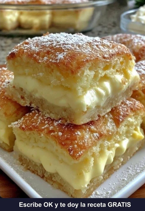 Barras de crema pastelera con queso crema: un sueño aterciopelado de dos capas