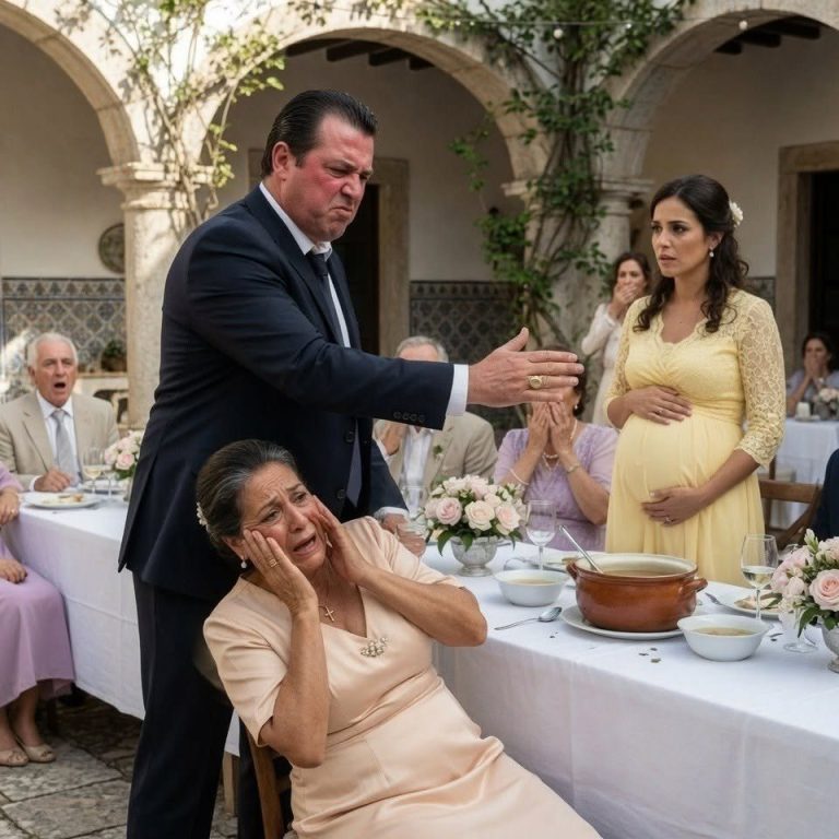 por venir de rancho y mi esposo la golpeó por una olla de caldo… entonces revelé la verdad que ninguna novia debía saber