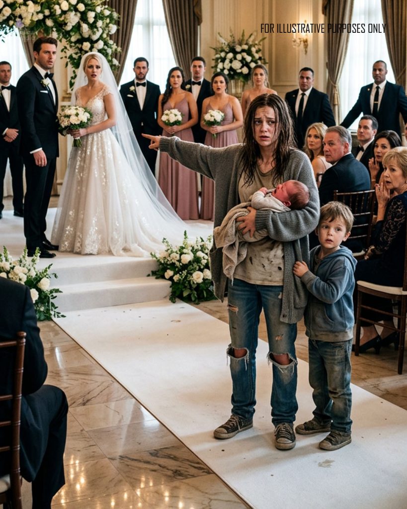 “Esa es ella…” Una niña sin hogar irrumpió en la lujosa boda de un multimillonario acompañada de un niño y señaló a la novia, tras lo cual todo el salón de banquetes quedó en silencio.