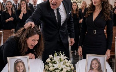 En el funeral de mis mellizos, mi esposo llegó con su amante, me llamó mala madre frente a sus ataúdes… y cuando le pedí que callara, me golpeó y susurró: “Habla otra vez, y te vas con ellos.”