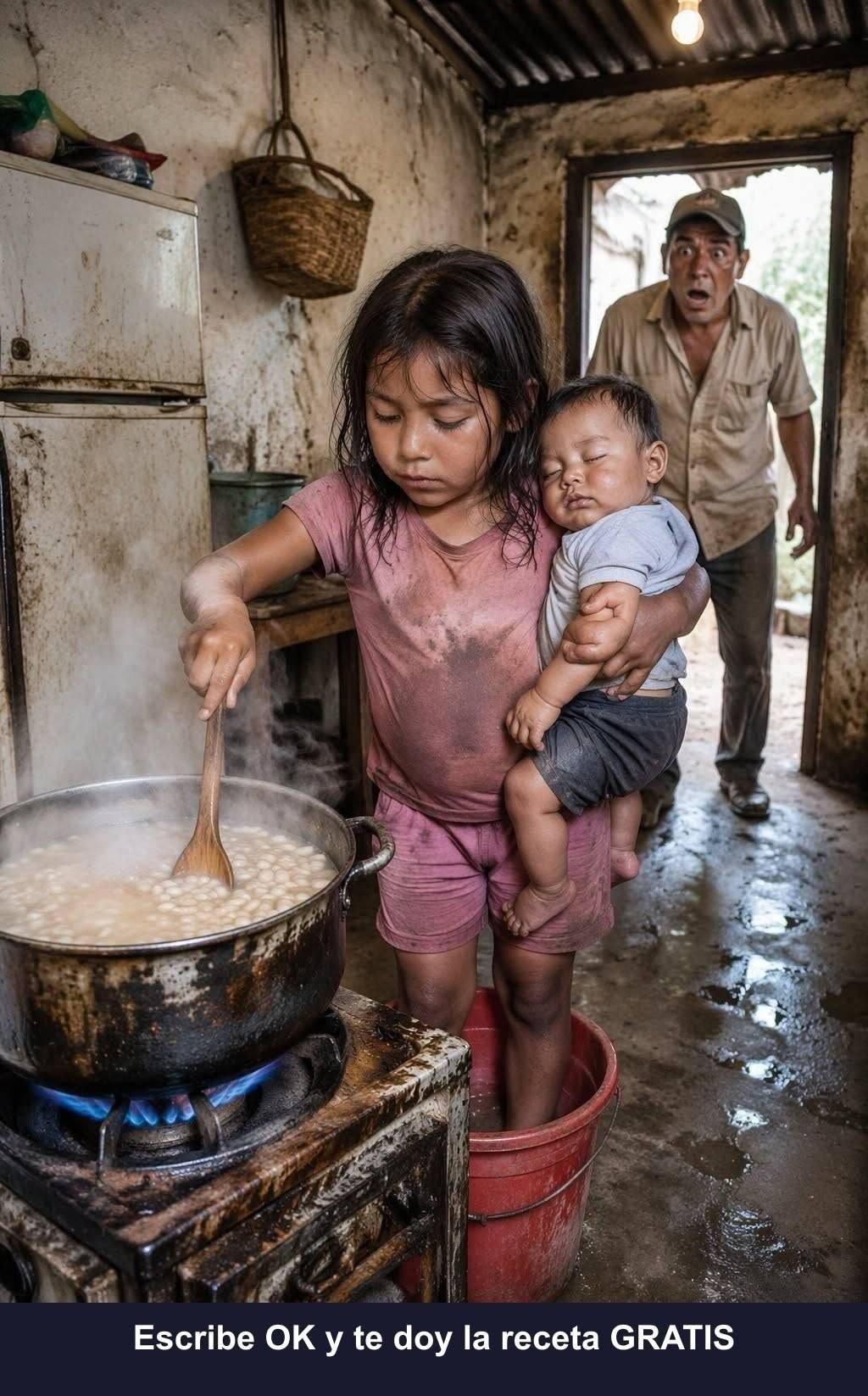 Volvió tarde del trabajo y encontró a su hija de 7 años cocinando con el bebé en brazos mientras su esposa desaparecía lentamente