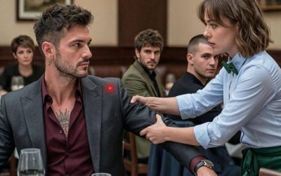 La pobre camarera se fijó en el punto rojo en el pecho del jefe de la mafia y fue la primera en actuar